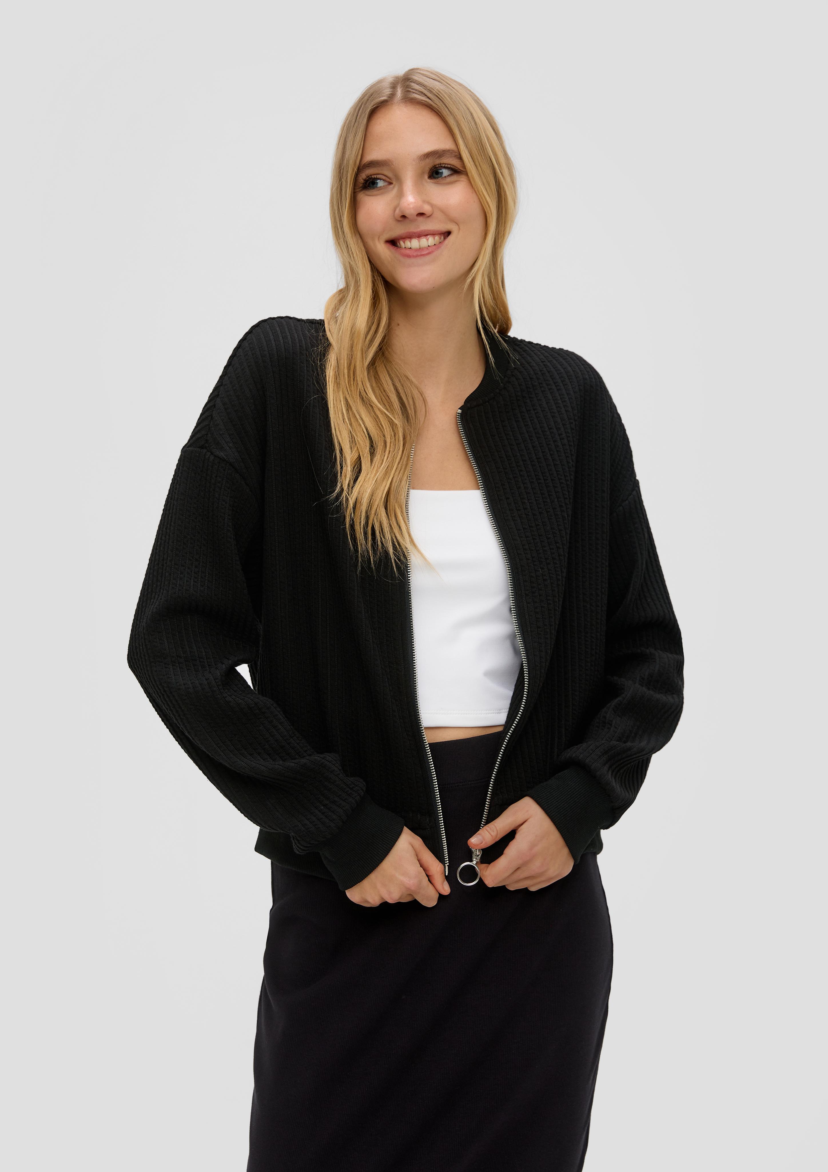 Blouson in gerippter Sweat-Qualität  2154128-9999