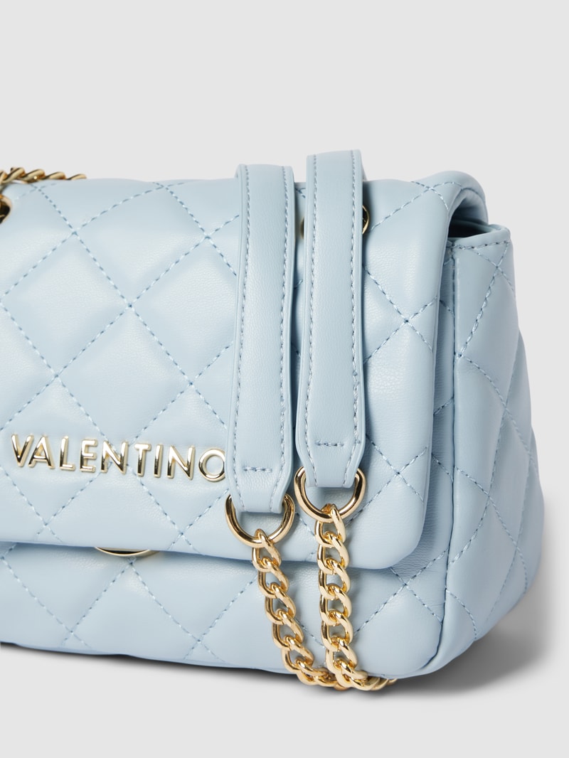 Handtasche mit Steppnähten Modell 'OCARINA' in bleu
