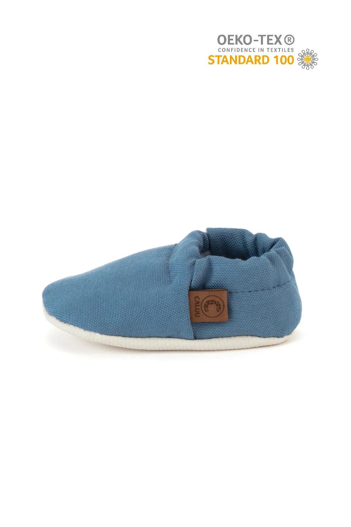 Caluu Baby  Unisex-Stiefeletten aus Öko-Tex-Baumwolle in Jeansblau für Babys