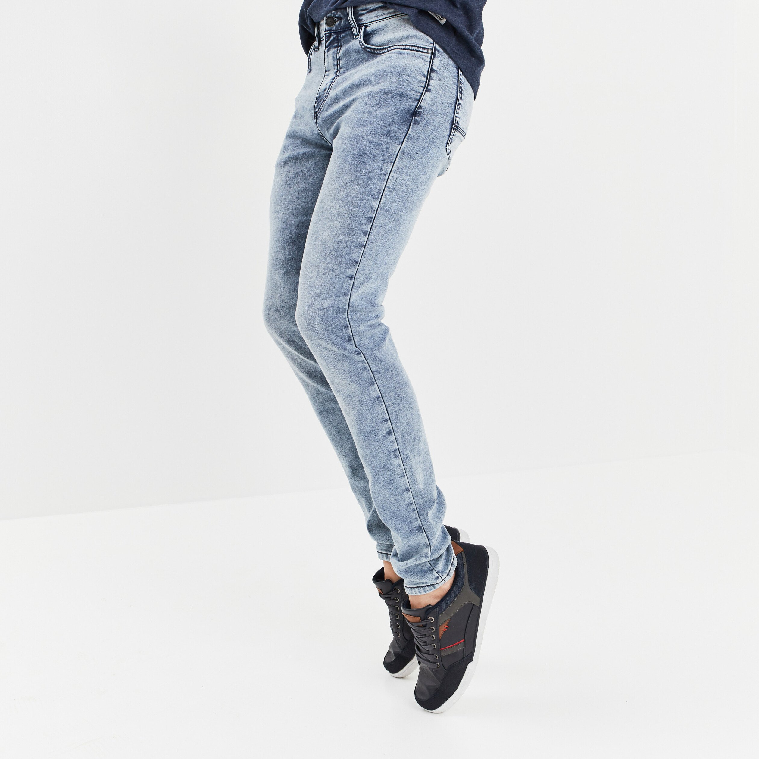 Jeans skinny taille standard denim bleach homme | La Halle
