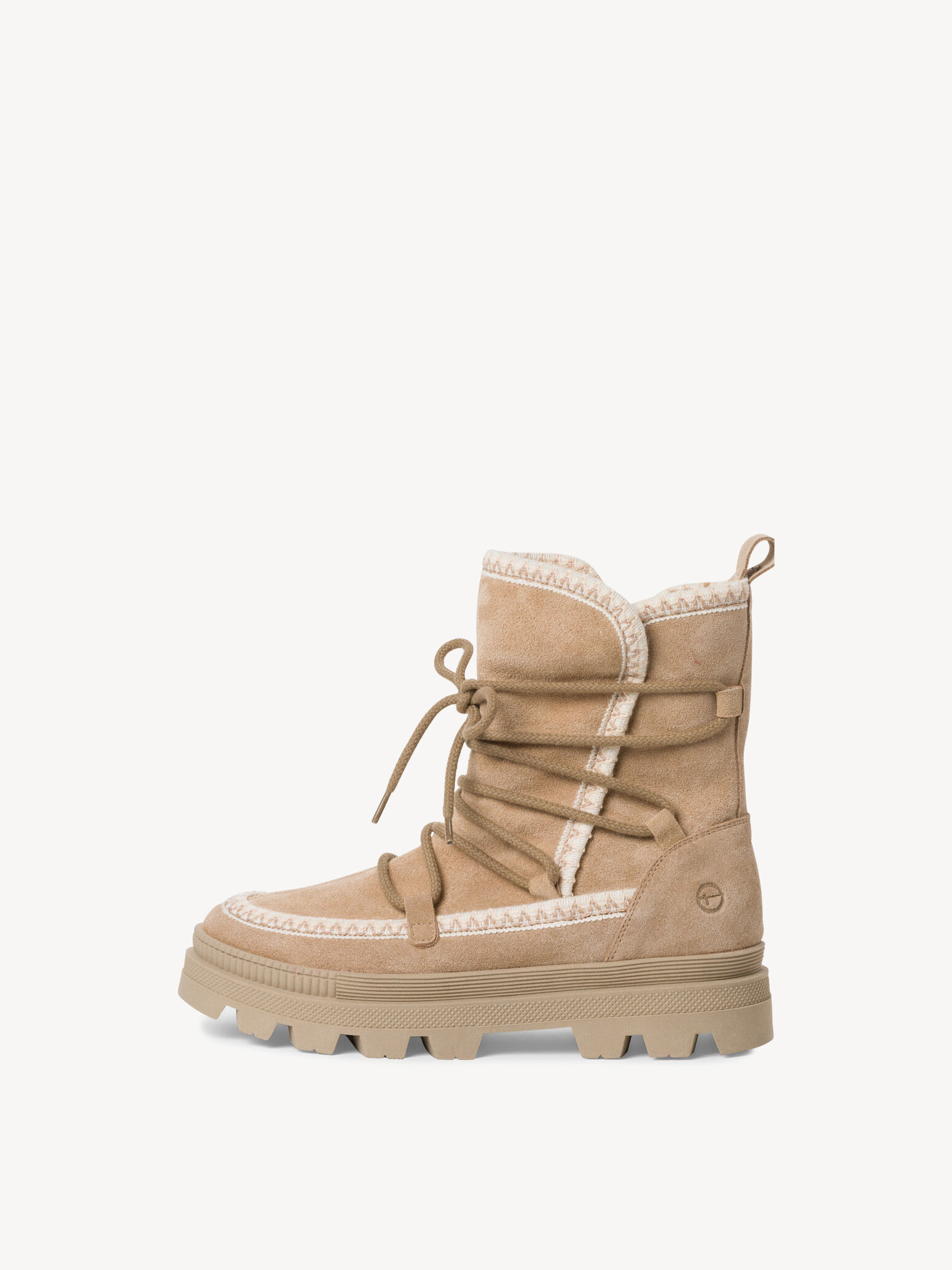 Bottine en cuir - beige doublure chaude