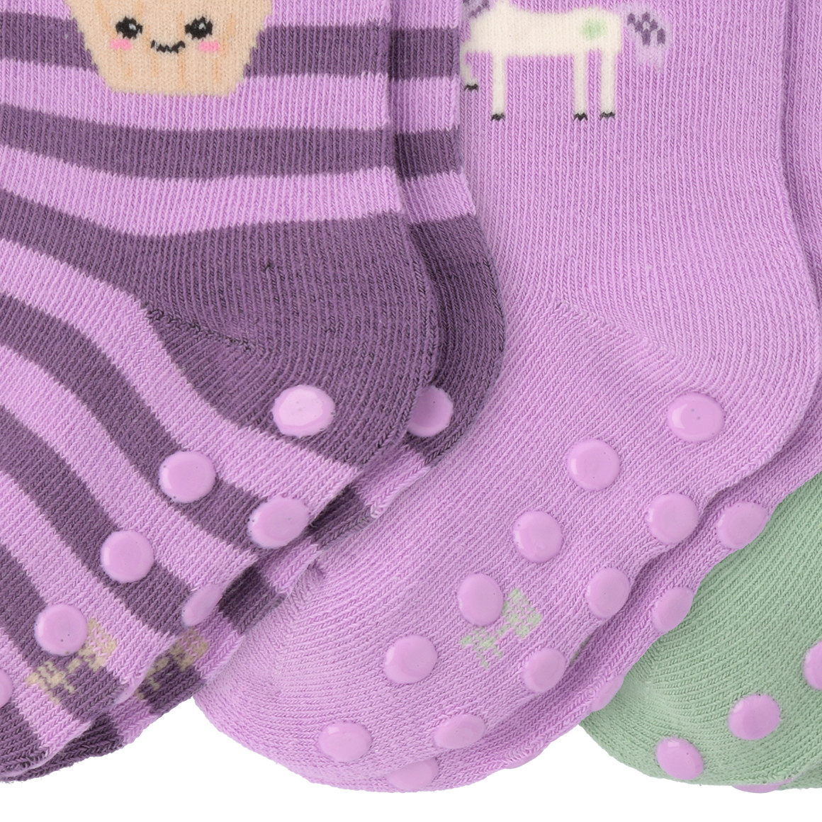 3 Paar Baby Stoppersocken mit Bio-Baumwolle