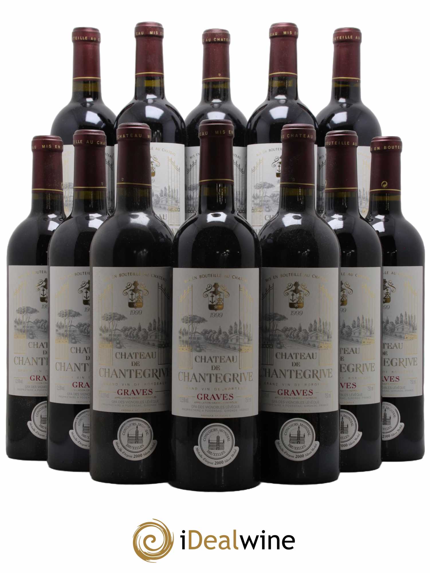 Château de Chantegrive  1999 - Lot de 12 Bouteilles