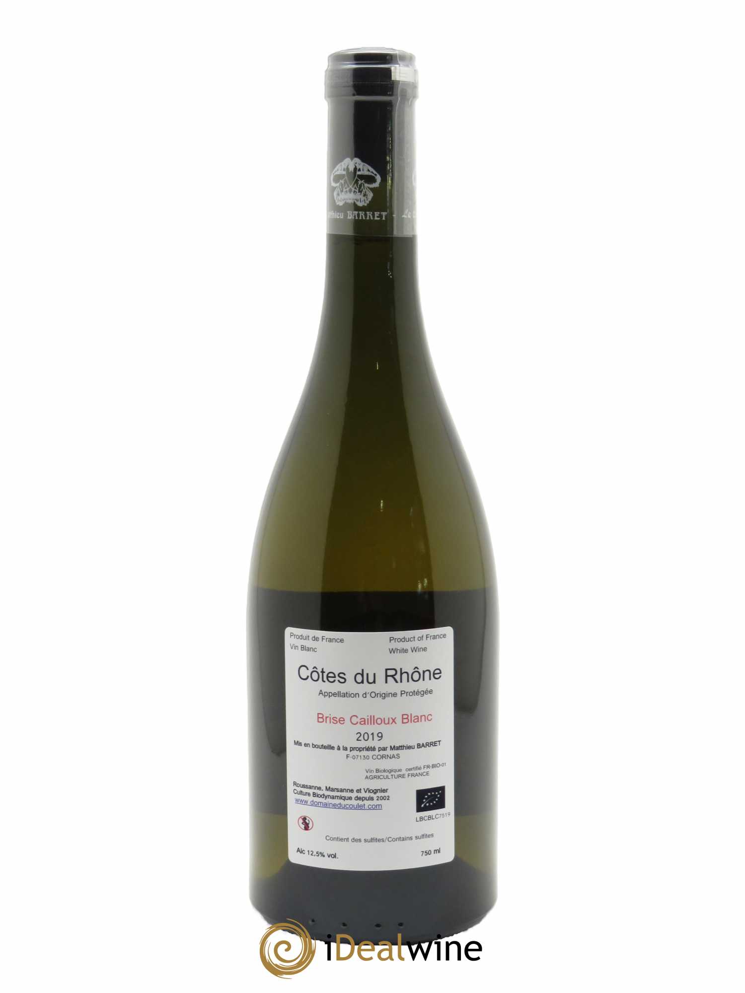 Côtes du Rhône Brise Cailloux Coulet (Domaine du) - Matthieu Barret  2019 - Lot de 1 Bouteille