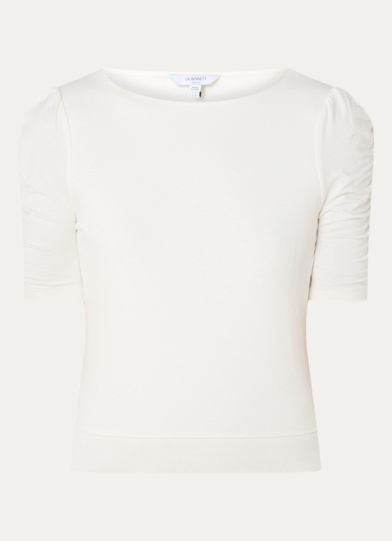 LKBennett Diana T-shirt with boat neckline and pleat detail