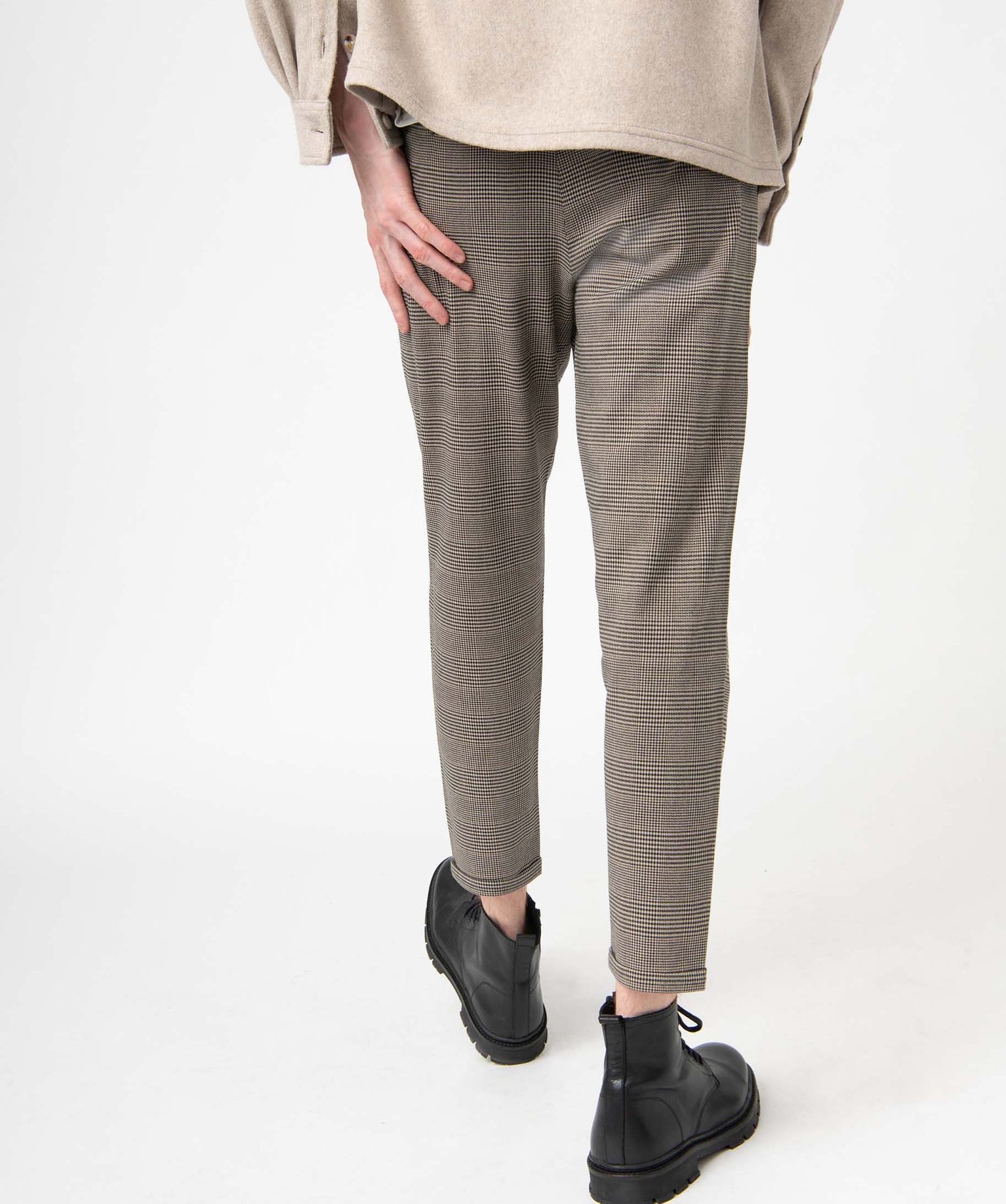 Pantalon chino homme imprimé pied de poule carreaux | GEMO