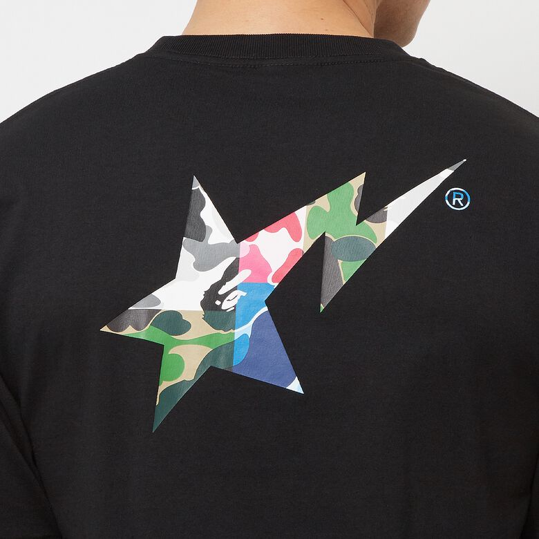 A Bathing Ape ABC Camo Crazy Bape STA Logo Tee Black