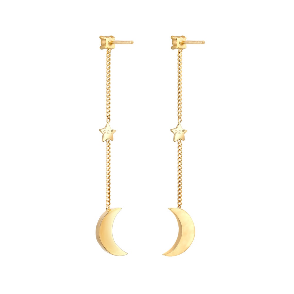 Elli Elli Boucles d'Oreilles Astro Étoile Demi-Lune Pendentif Boucles d'Oreilles Femme Boucles d'oreilles