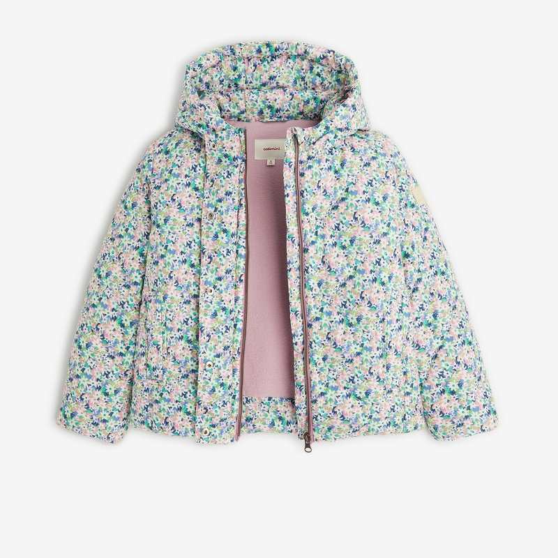 Doudoune fille à imprimé fleuri violette Catimini