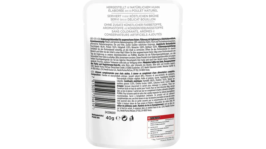 PURINA GOURMET Nature's Creations Soup Köstliche Brühe mit natürlichem Huhn 40 g