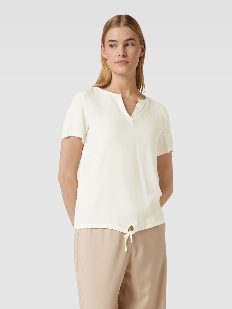 Blusenshirt mit V-Ausschnitt in offwhite
