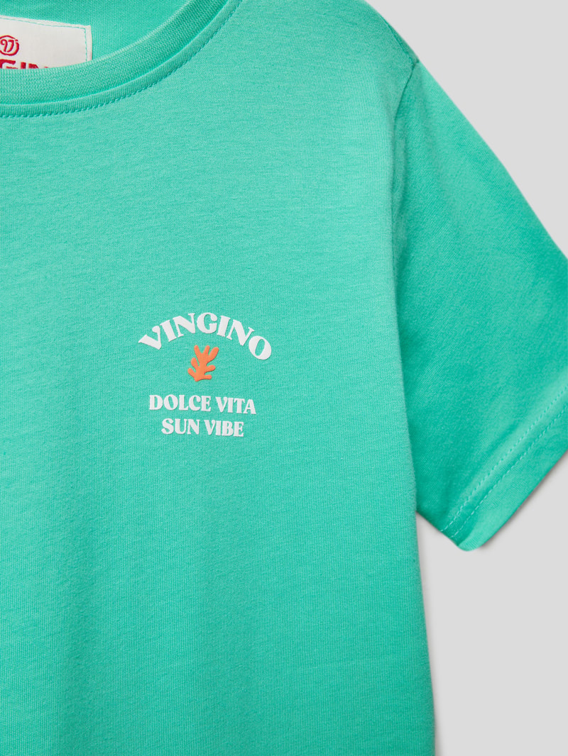 T-Shirt mit Label-Prints in mint