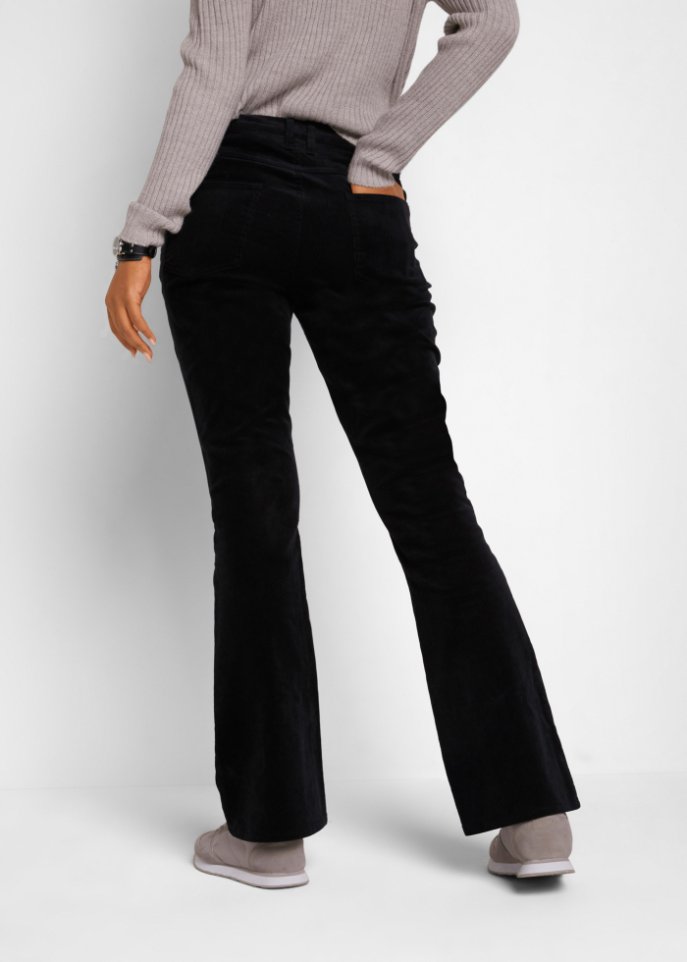 Bootcut-Stretch-Cordhose mit Biesen und Bequembund