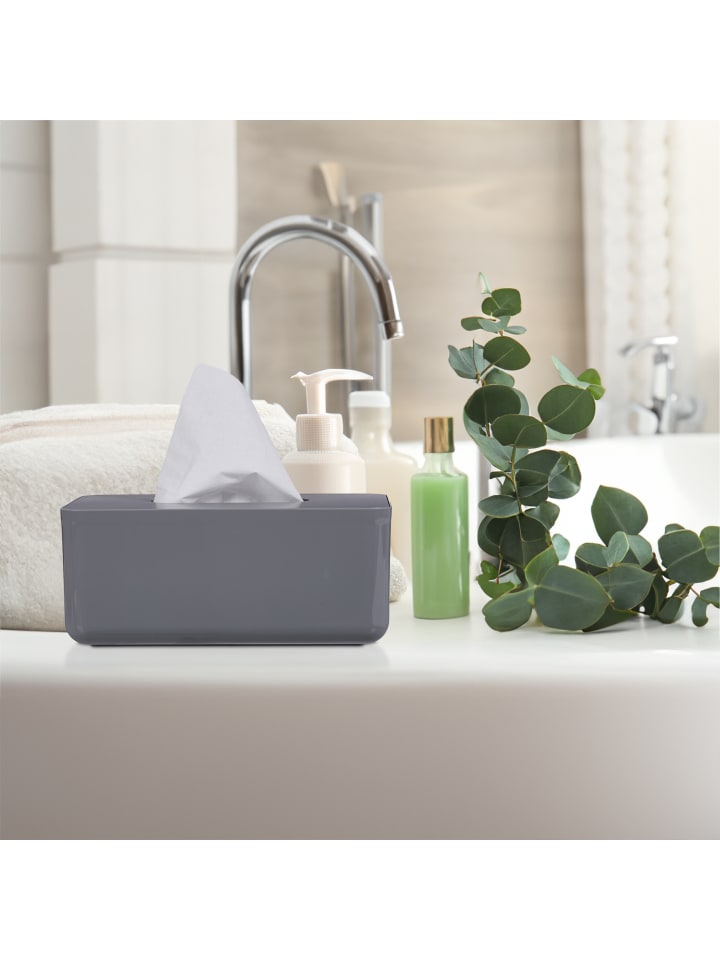 relaxdays Tücherbox in Grau - (B)23 x (H)10 x (T)13 cm günstig kaufen onesize