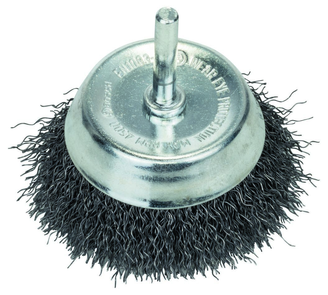 Accessoires Bosch bleus 1609200270 Brosse filaire 70 mm à tige ondulée de 6 mm