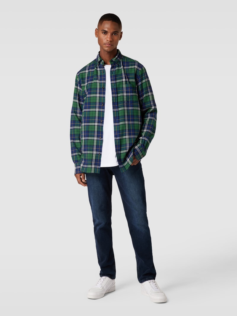 Regular Fit Freizeithemd mit Tartan-Karo in grün