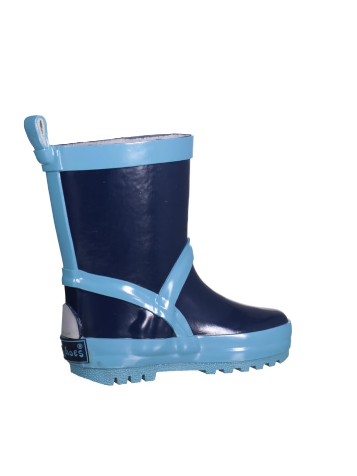 Playshoes Gummistiefel uni in Marine/Hellblau günstig kaufen
