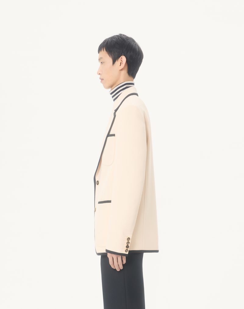 Jaqueta Valentino de gabardine de lã com abotoamento simples