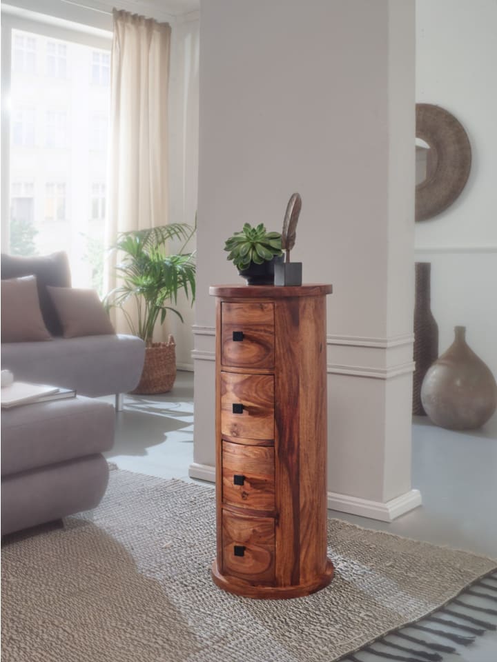 KADIMA DESIGN Design Sideboard Massivholz 35x85x35 cm, Schränkchen mit 4 günstig kaufen onesize