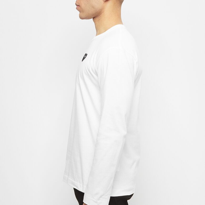 Comme des Garcons Play Play Black Heart Long Sleeve T-Shirt white