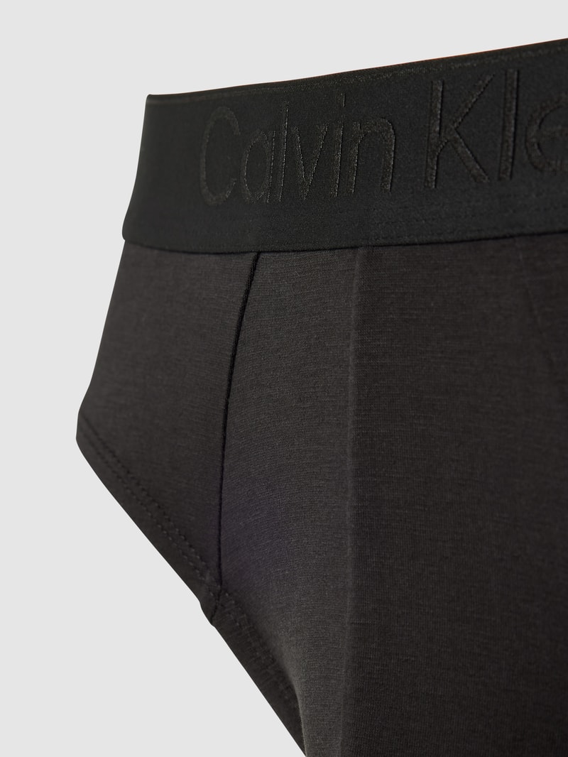 Slip mit elastischem Logo-Bund im 3er-Pack in schwarz