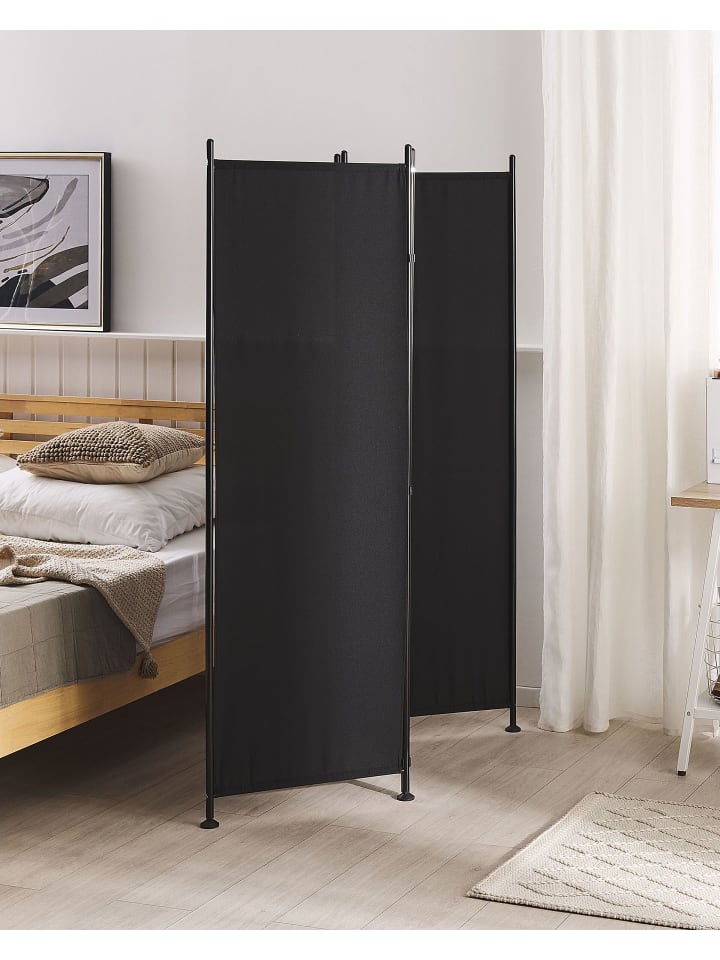 Beliani Paravent NARNI in Schwarz - (W) 161 x (H) 170 x (L) 2 cm günstig kaufen onesize
