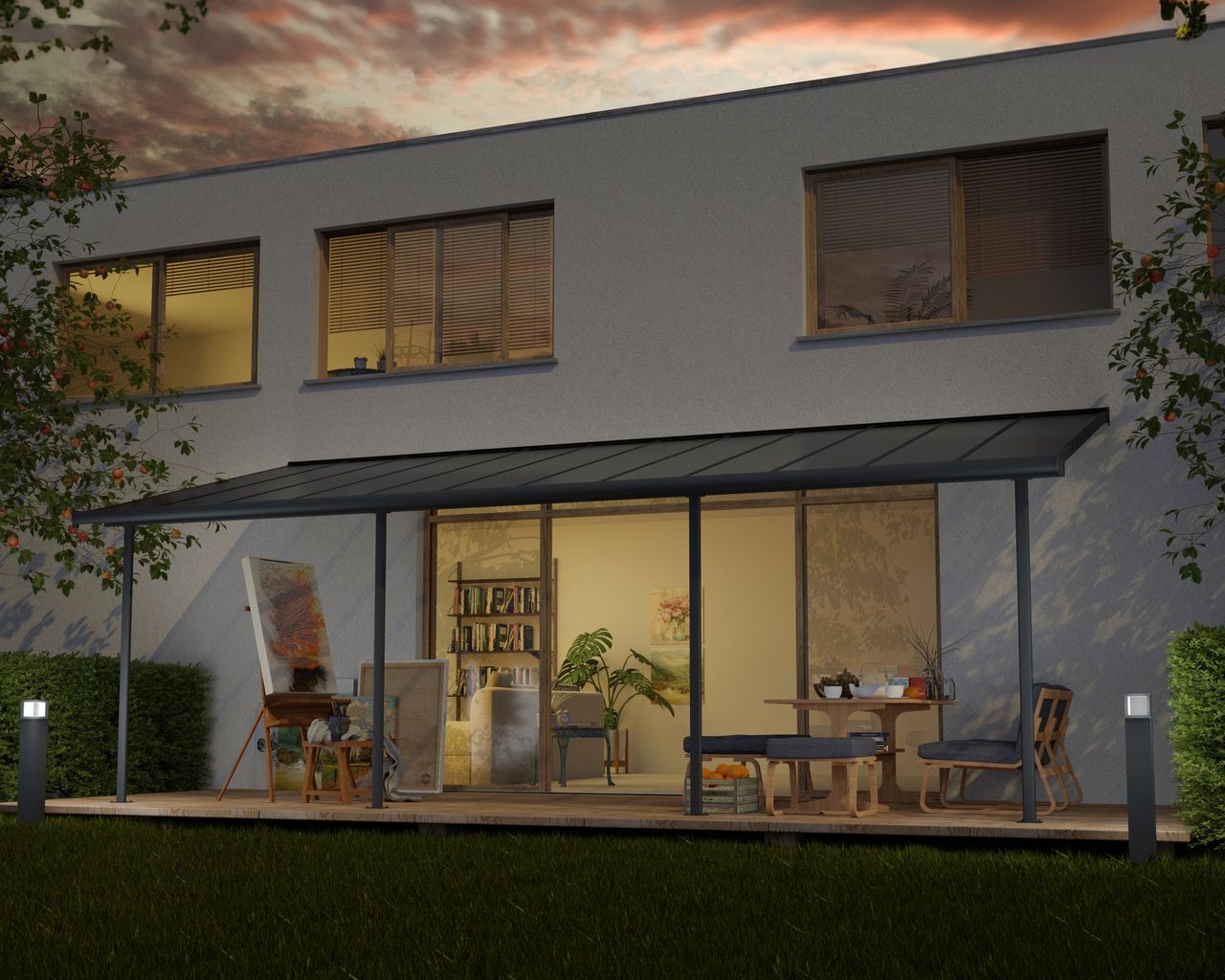 Canopia Terrassenüberdachung Capri  739x295cm grau