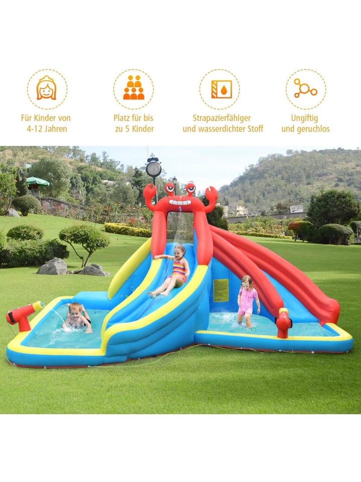 COSTWAY Wasserrutsche Krebs 500x400x250cm in Bunt günstig kaufen onesize