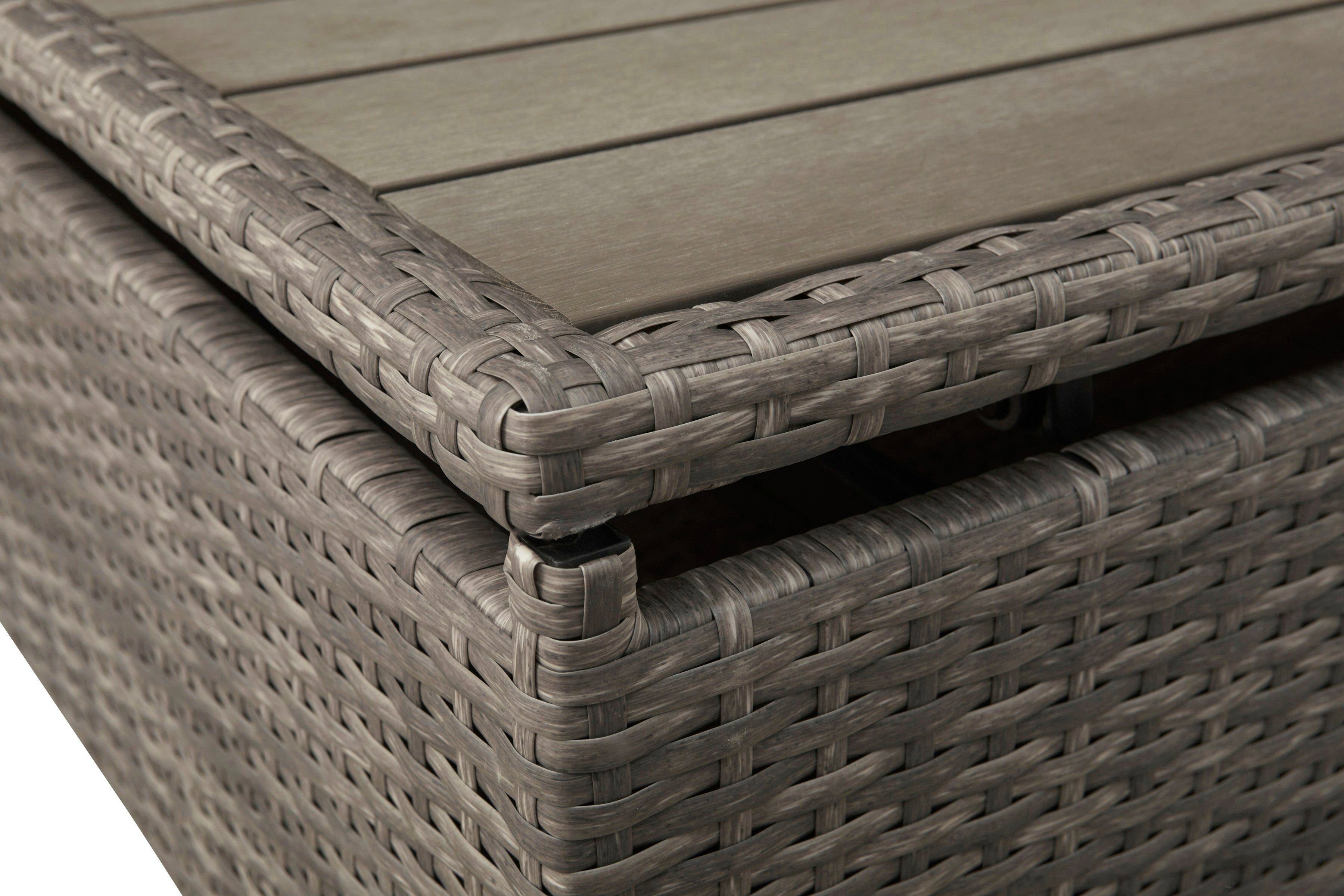 KONIFERA Gartenlounge-Set Lagos Premium, (13-tlg), 3er-Sofa, 3 Hocker, Tisch, Polyrattan