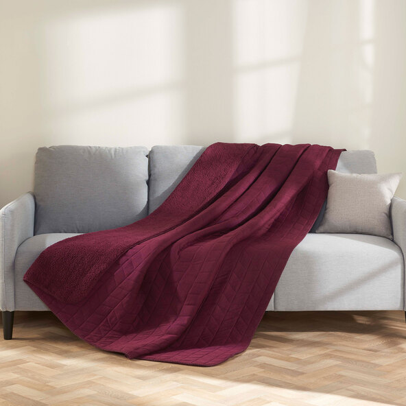 Teddy Fleece Decke, rot
