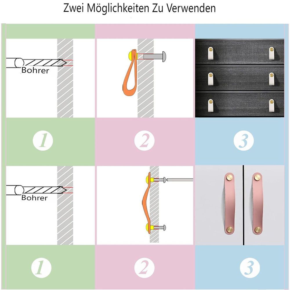HIBNOPN Möbelgriff Schrankgriffe mit Schrauben Möbelgriffe Einzelloch Schwarz 4er (4-St)