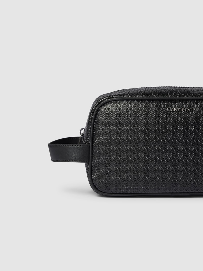 Kosmetiktasche mit Logo-Muster in schwarz