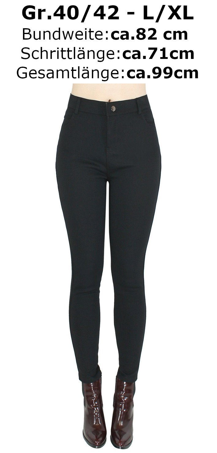 dy_mode Thermohose Damen Thermo Hose mit Innenfutter Jeggings Winter Jeans-Optik in Unifarbe, Middle Waist, Innenfutter