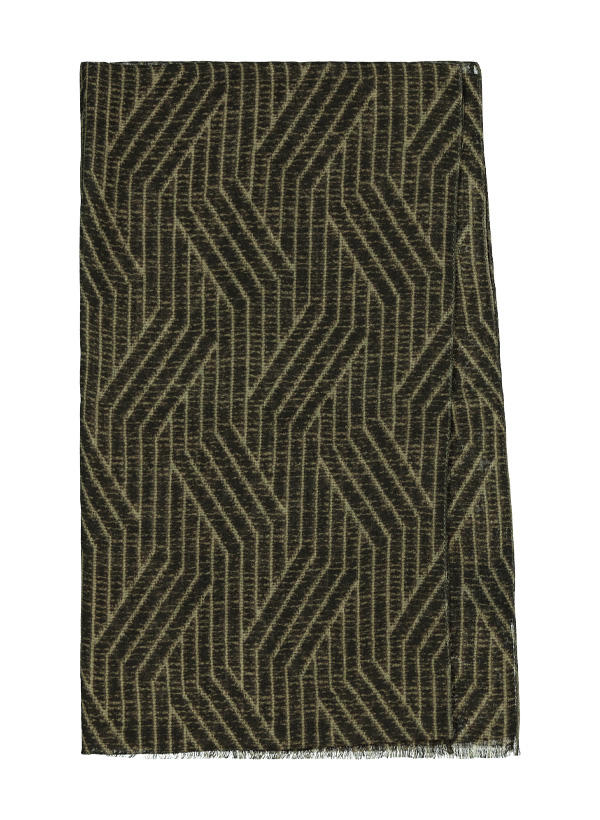 BOGGI MILANO, Schal, Wolle, taupe-schwarz gemustert