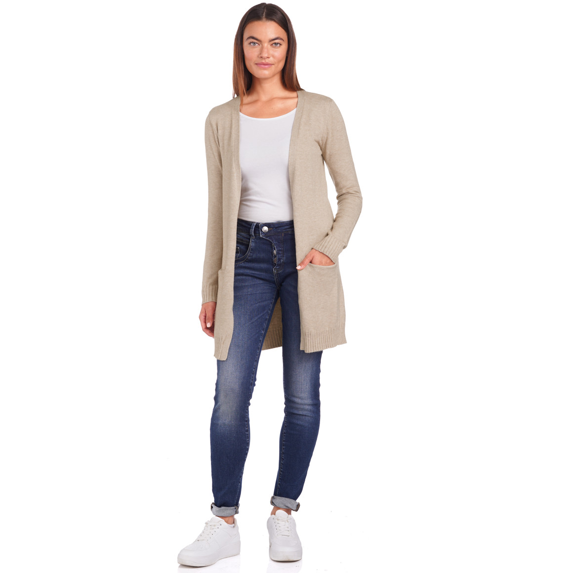 Damen Strickjacke mit zwei Einschubtaschen