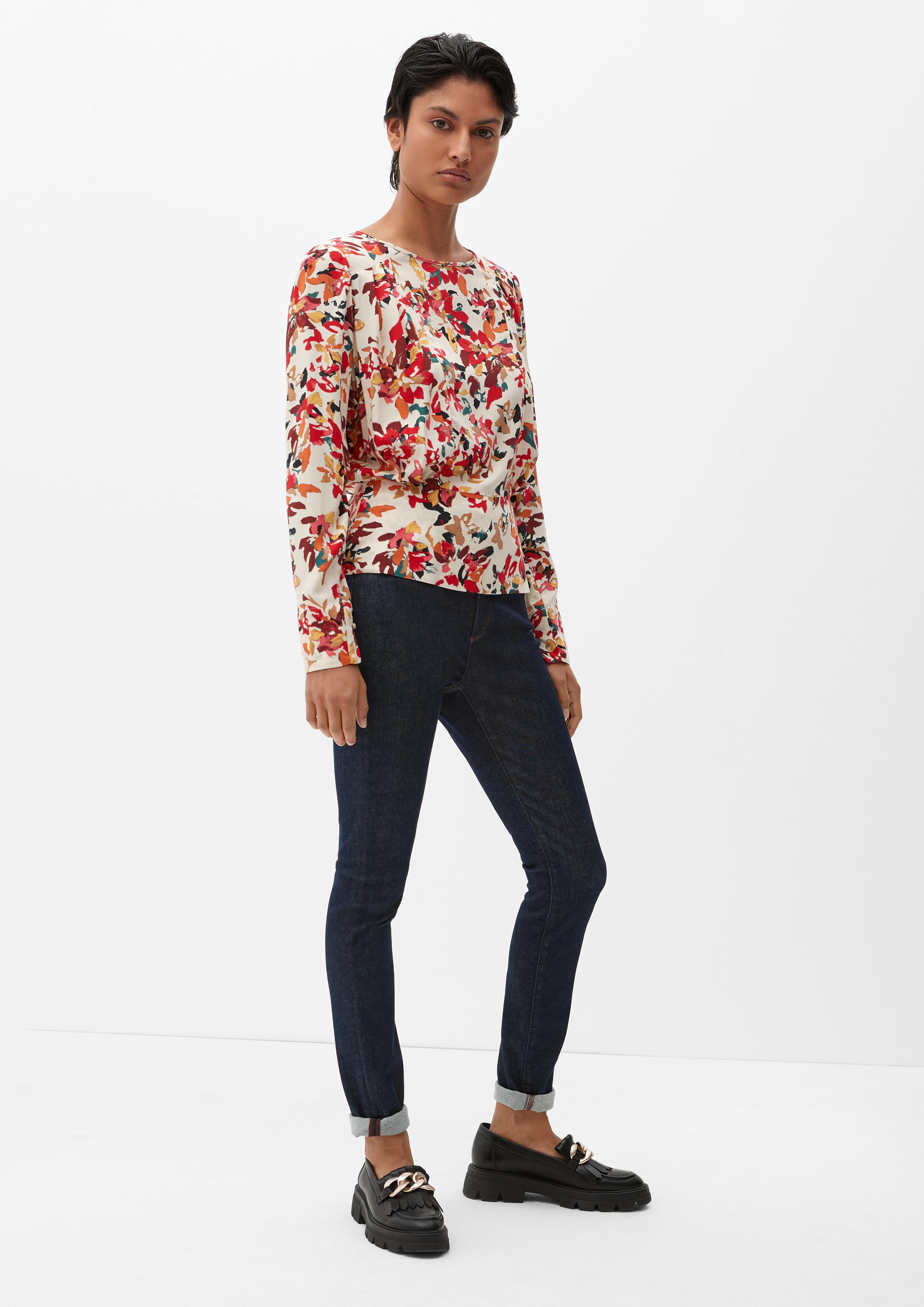Musterbluse mit Smok-Detail  2120529-81A0