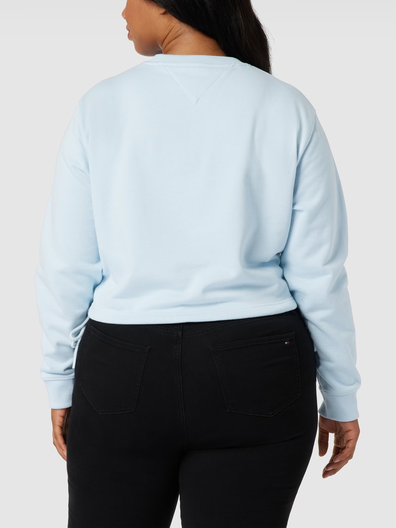 PLUS SIZE Sweatshirt mit Label-Patch Modell 'Badge' in hellblau