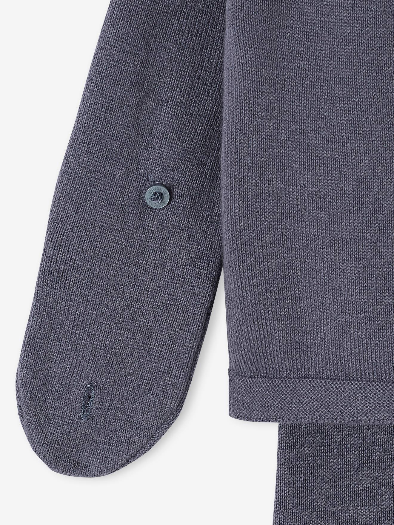 Vertbaudet Baby Strick-Set: Cardigan, Leggings & Mütze Oeko-Tex - schiefergrau