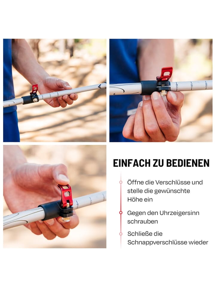 Atacama ATACAMA Nordic Walking Stöcke Damen und Herren Wanderstöcke Teleskop aus Carbo günstig kaufen onesize