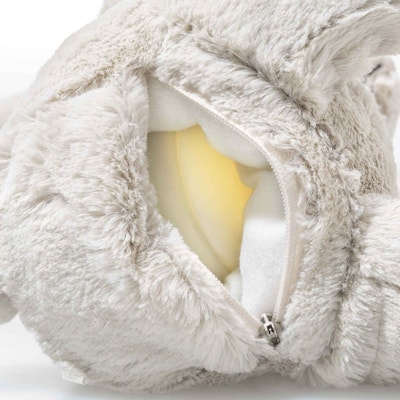 Light at Night Hoppie Hase, 28 cm, hellgrau