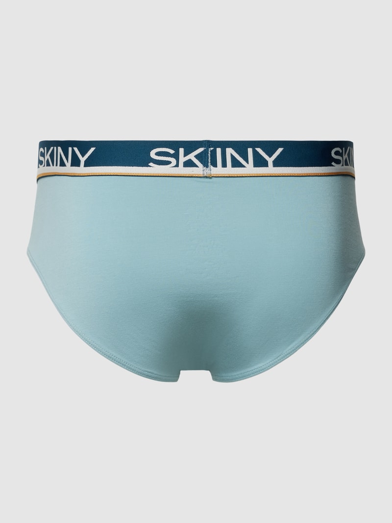 Slip mit elastischem Logo-Bund im 3er-Pack in petrol