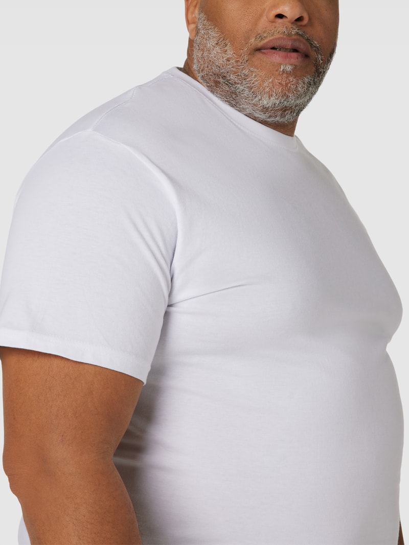 PLUS SIZE T-Shirt mit Rundhalsausschnitt Modell 'MAVERICK' in weiß