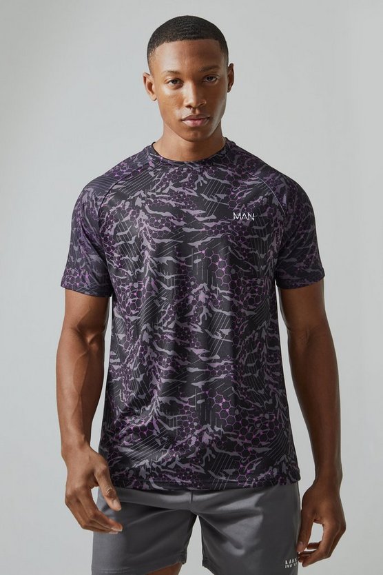 Man Active T-Shirt mit Print