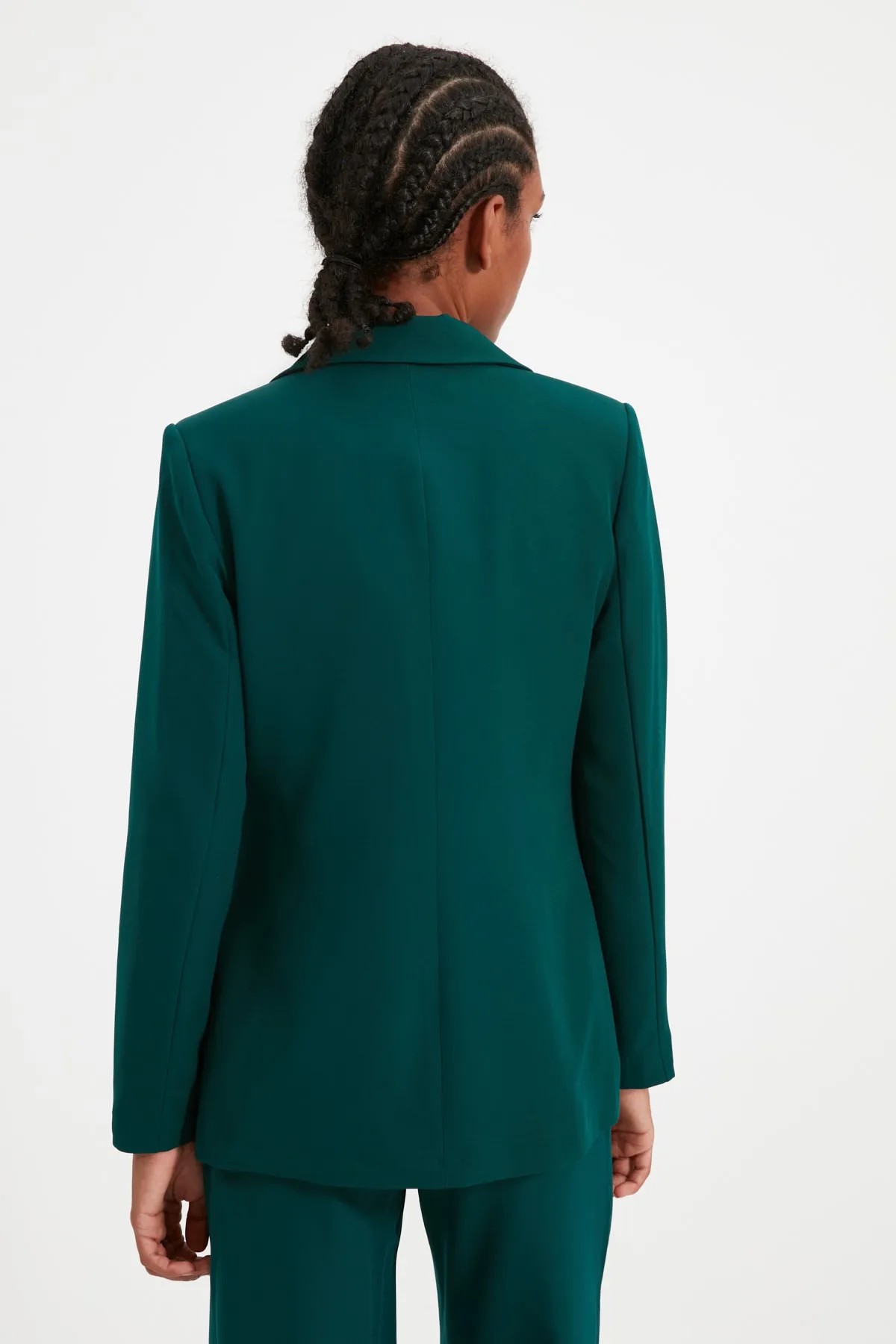 Trendyol Collection  Grüne, gefütterte, gewebte Blazerjacke mit normalem Schnitt TWOSS21CE0137