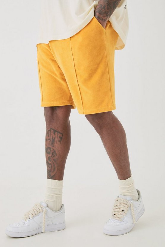 Plus Velour-Shorts mit elastischem Bund