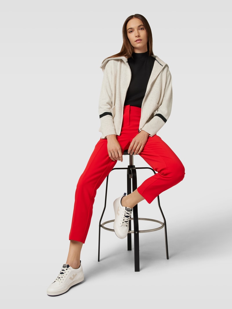Strickjacke mit Statement-Print in beige meliert