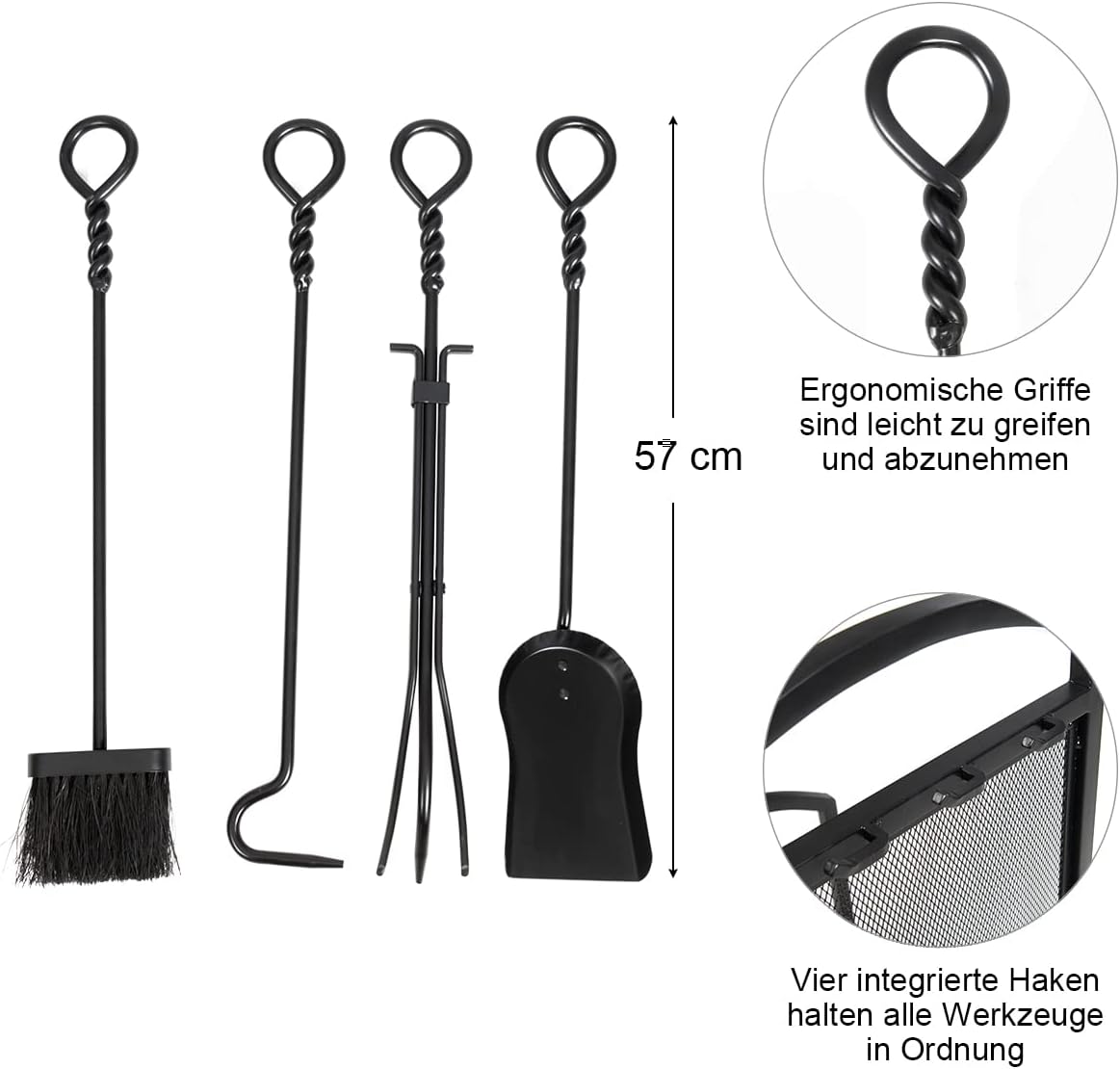 Costway Kaminholzregal mit 4 Kaminwerkzeug