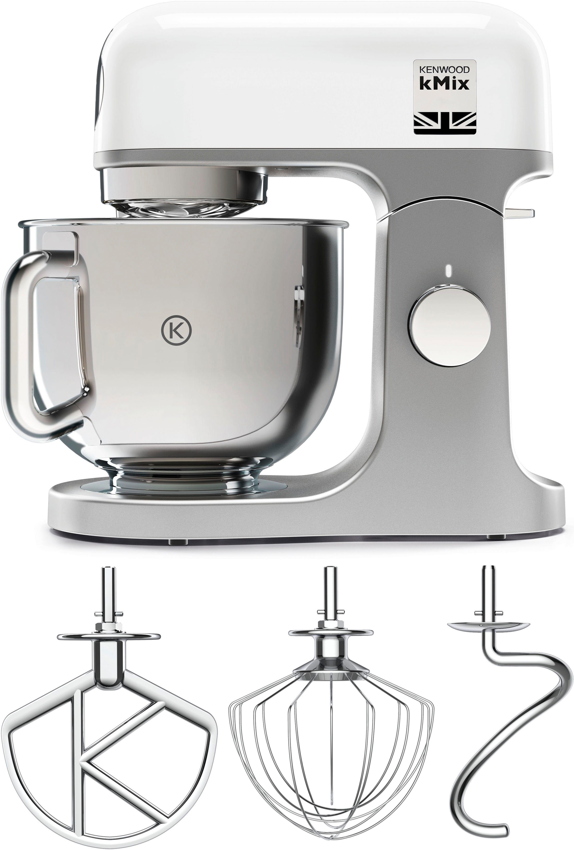 KENWOOD Küchenmaschine kMix KMX 750WH, 1000 W, 5 l Schüssel, inkl. 3-tlg. Patisserie-Set und 5l Schüssel