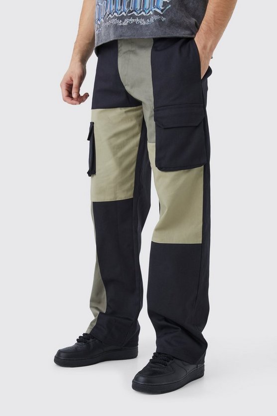 Tall lockere Colorblock Cargo-Hose