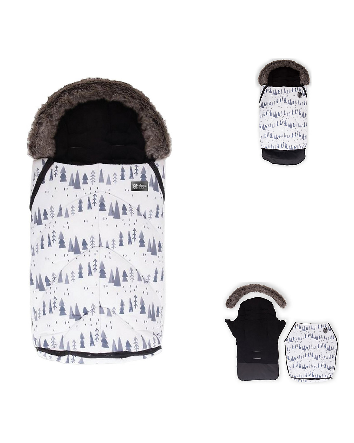 Fußsack Shiny Nylon für Kinderwagen Motiv aufgedruckt Reißverschluss Fußsäcke